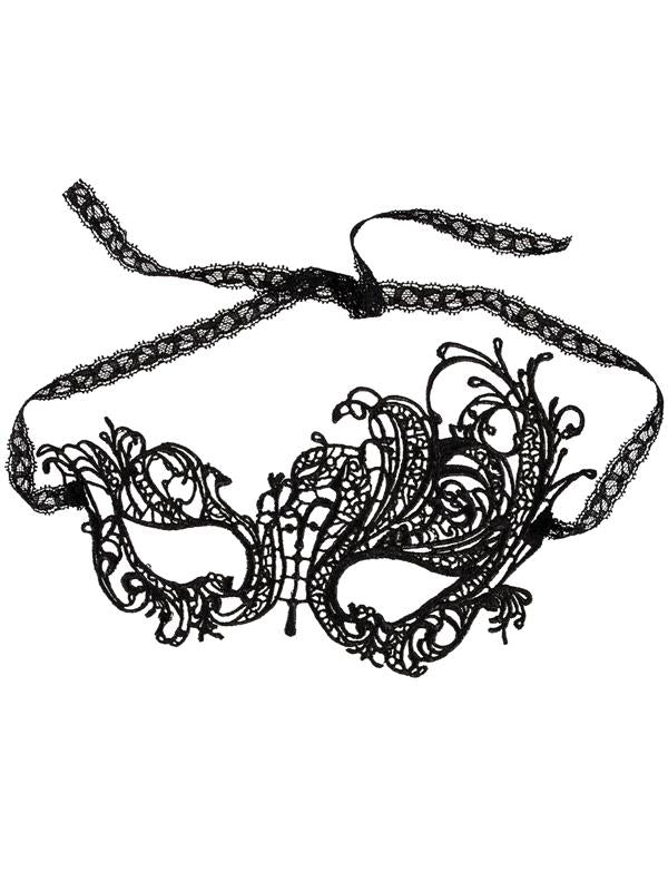 Maschera Ricamata 01 Nero Pizzo