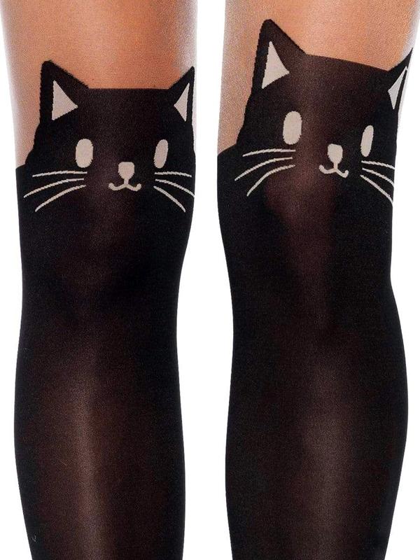 Leg Avenue - Collant Gatto Nero Nero Carne