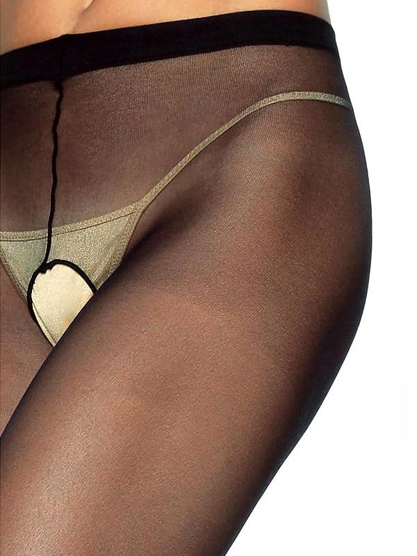 Leg Avenue - Curvy - Collant Aperti Nylon Nero