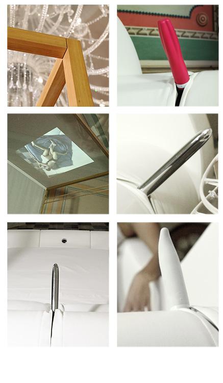 Letto Baldacchino Hugme Bianco Pelle