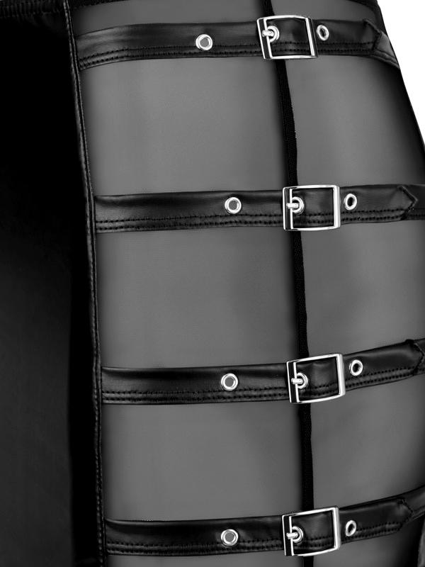 Mini gonna con fibbie Nero Elasticizzato