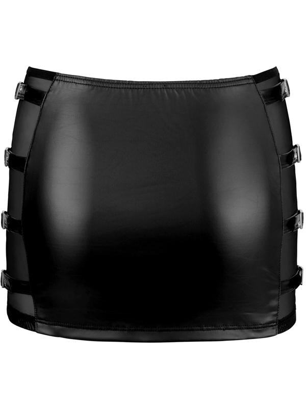 Mini gonna con fibbie Nero Elasticizzato