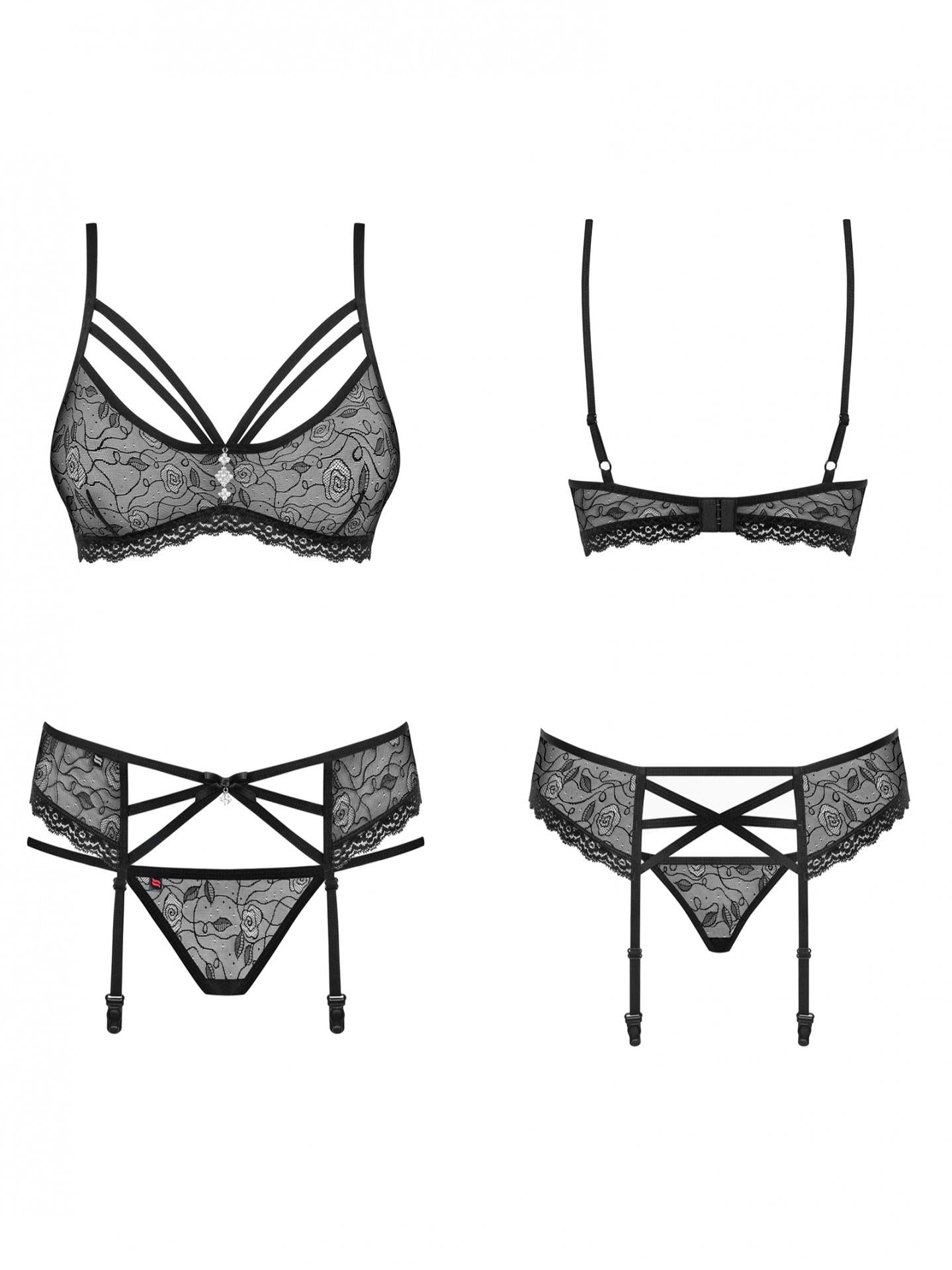 Obsessive - Completino con giarrettiera Nero