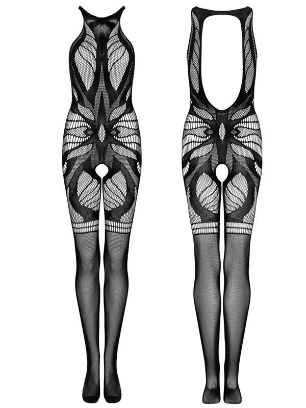 Obsessive - G331 Tutina Aperta Nylon Nero