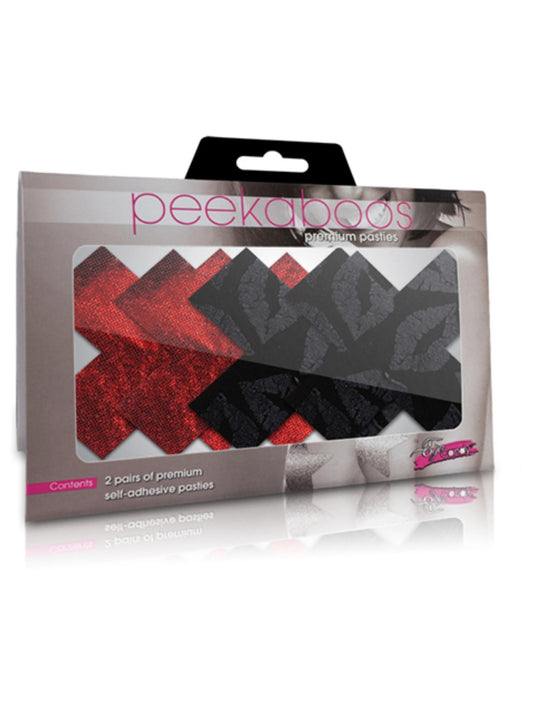 Peekaboos - Copri Capezzoli Premium Nero Rosso