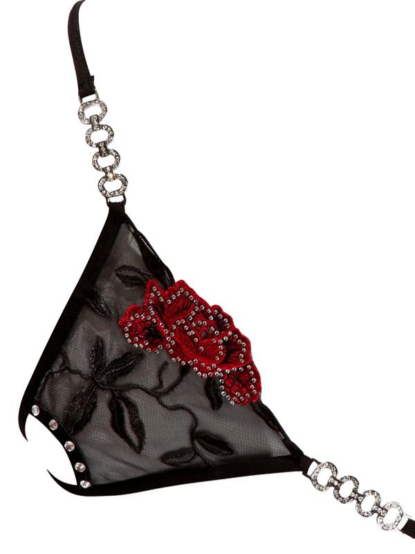 Riostring Aperto con Rosa Nero Pizzo
