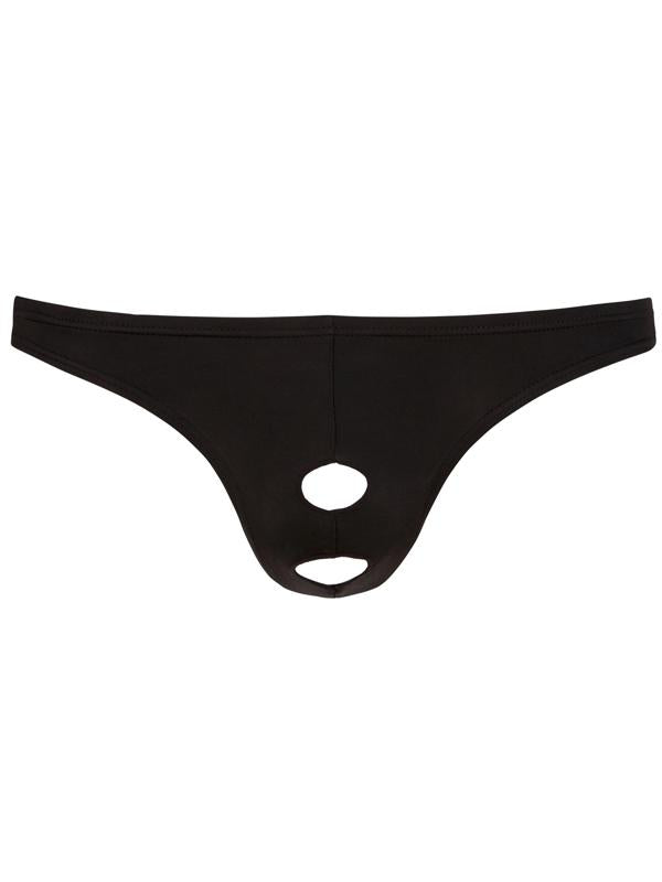 Tanga Aperto con Effetto Special Nero Elasticizzato