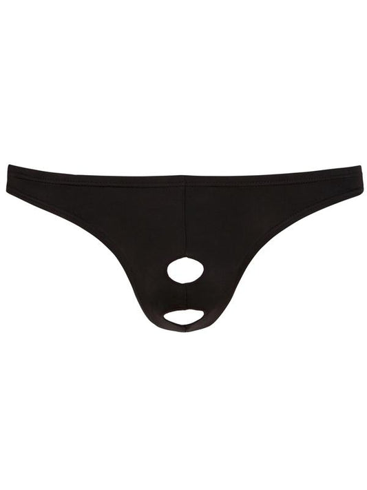 Tanga Aperto con Effetto Special Nero Elasticizzato